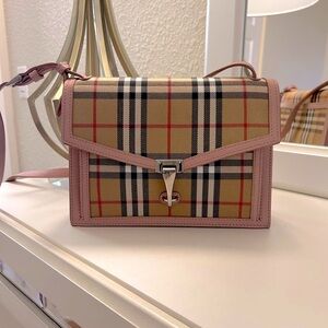Burberry Tan and Pink S Macken Vintage Women's Bag